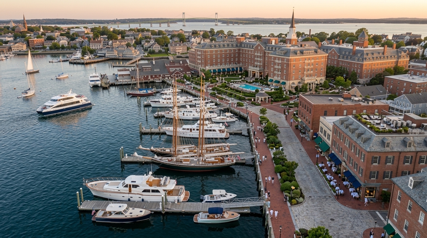 Newport Harbor and downtown Newport, Rhode Island